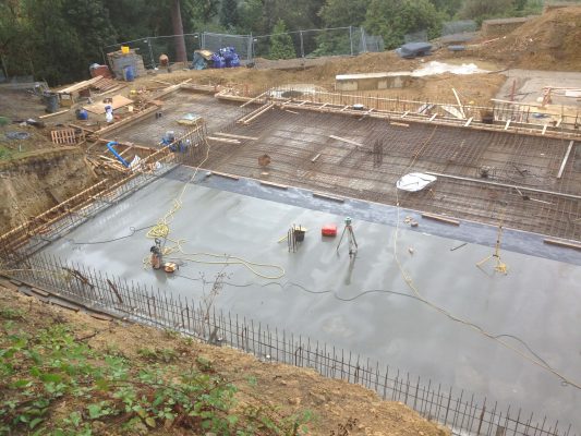 Concrete slabs & bases construction with formwork contractors on site