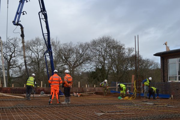 RC Frame for Ardingly College Concrete Pour